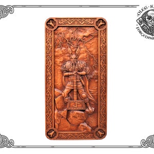 Thor Norse Wood Carving, Vikings Wall Woodwork Art, Odin Wall Hanging, Heathen Wooden Plague, Man Cave Decor, Celtic Knotwork, War Drakkar