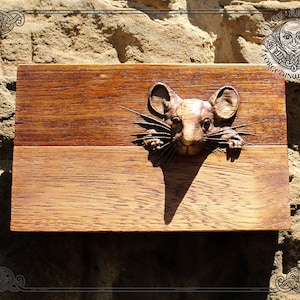 Straight from the Soul of the Mouse. Luxury Wood Carving Picture. Animal Home Decor Wall Art. Animal Lover Gift. Uncommon Wall Hanging.