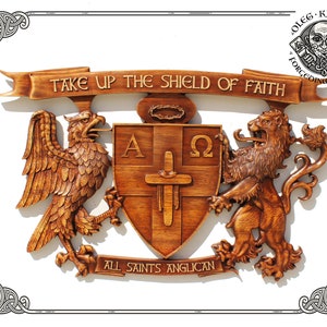 Example of Luxury Coat Arms, Family Heraldic Symbols, Custom Wood Artwork, Heraldry Art Crest Decor, Hanging Wood Carving Picture Wall Decor