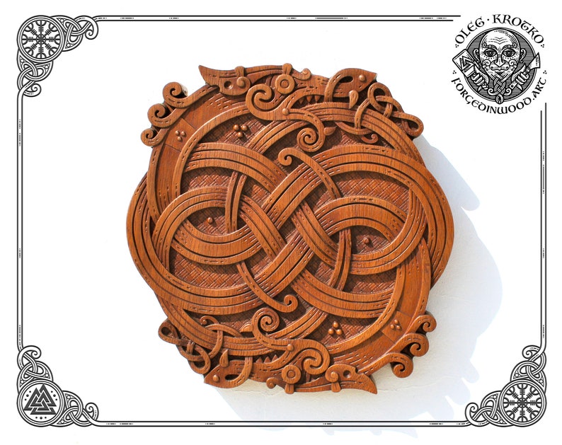 Celtic Dragons Norse Wood Carving Vikings Wall Woodwork Art Etsy