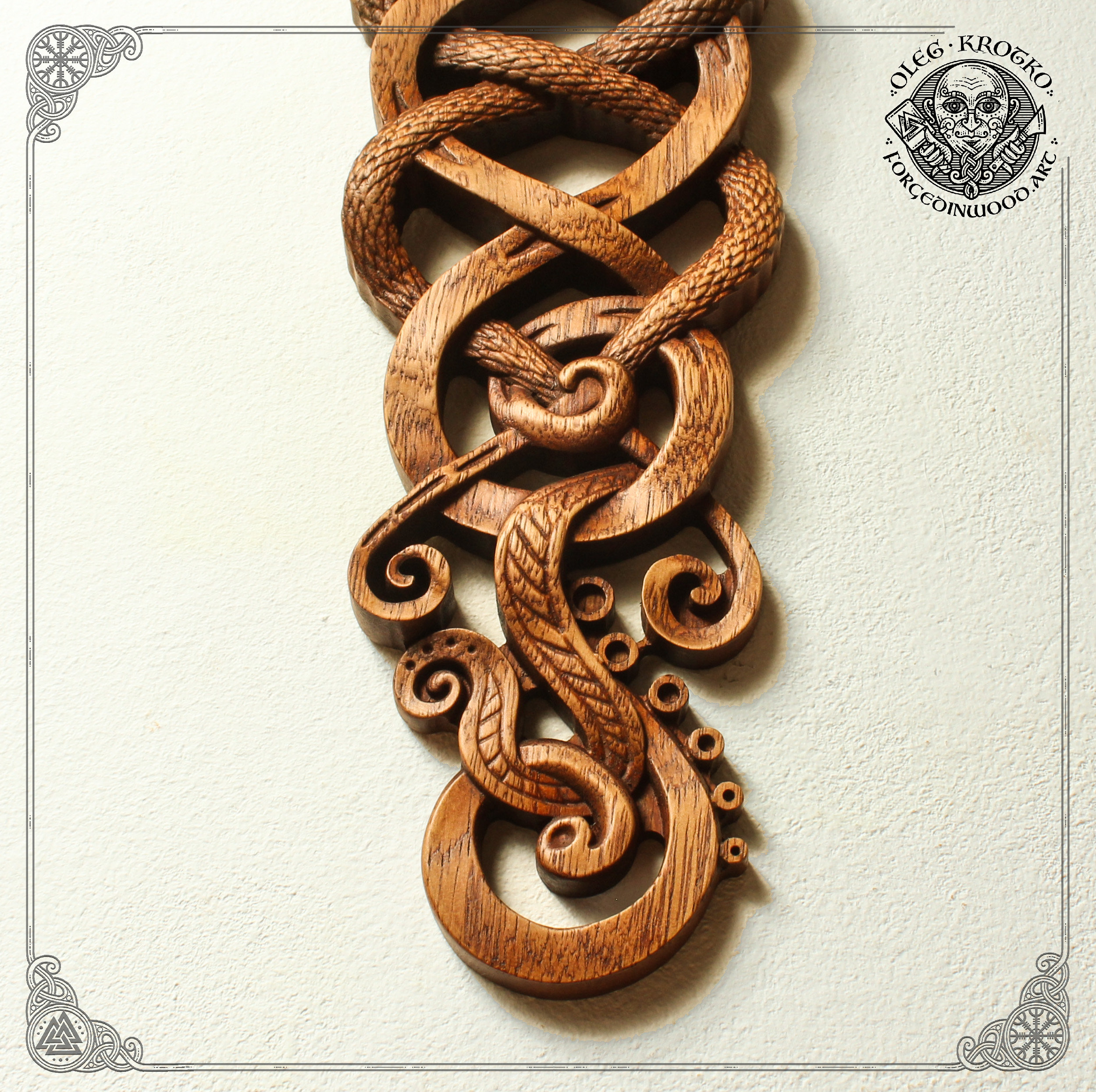 Norse Dragons Fantastic Animal Custom Wood Carving Wall Art Etsy