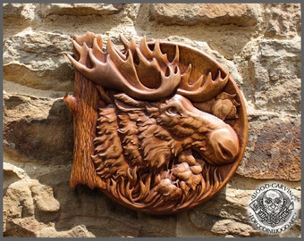 SQUIRREL Graceful Wood Carving Animal Picture. Wild Life Wall Art, Cabin  Rustic Home Decor, Squirrel Carving Wall Hanging, Rustic Carving -   Norway