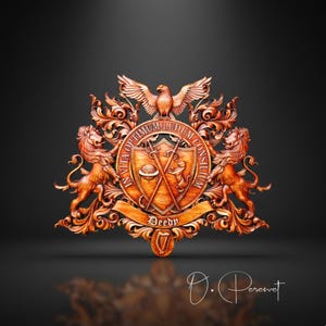 Custom Wood Carved Coat of Arms, Family Heraldic Crest, Wall Decor (51x41 inches)