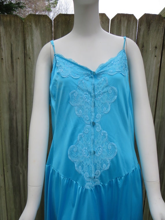 Vintage Nancy King Lingerie Blue Gown size XXXL - Gem