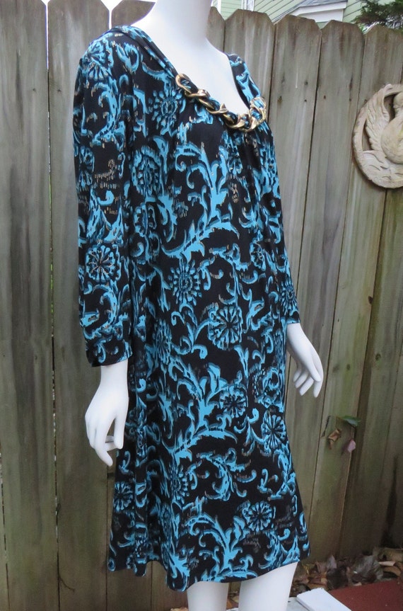 Perceptions Black, Blue and Golden Dress size 24W Gem