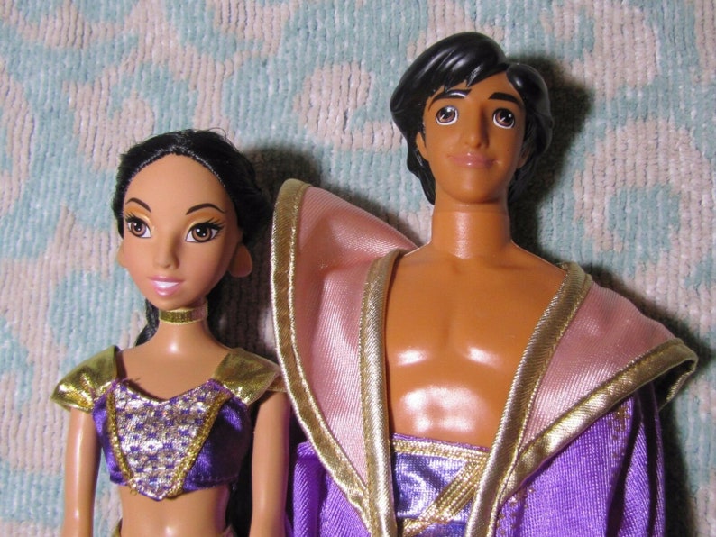 Mattel Disney's Aladdin & Jasmine Barbie Dolls W/ Genie Etsy