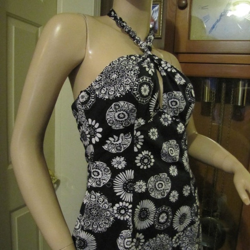 Bethany Dress Black /& White Halter Dress size 6