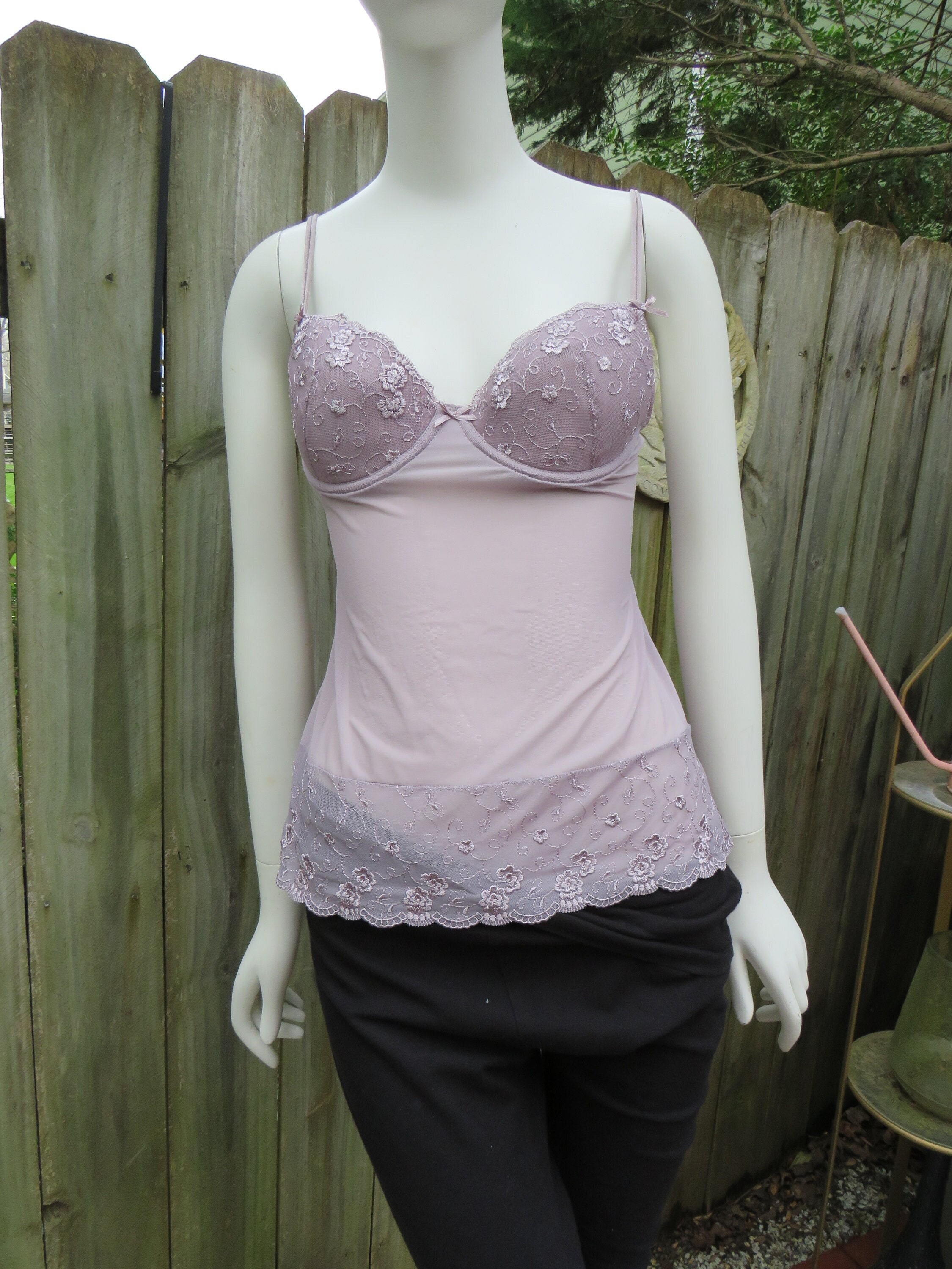 Jolinesse Grayish Pink Underwire Bra Camisole size GB/IE 34 B EUR/De 75 B  Fr/Es 90 B It 3 B
