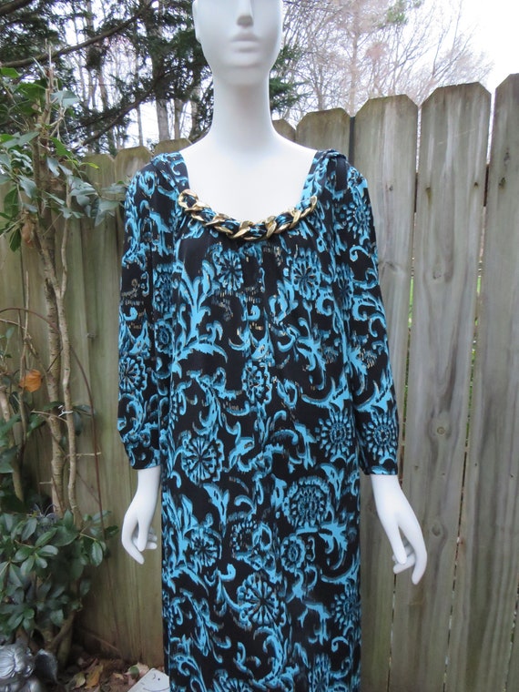 Perceptions Black, Blue and Golden Dress size 24W Gem