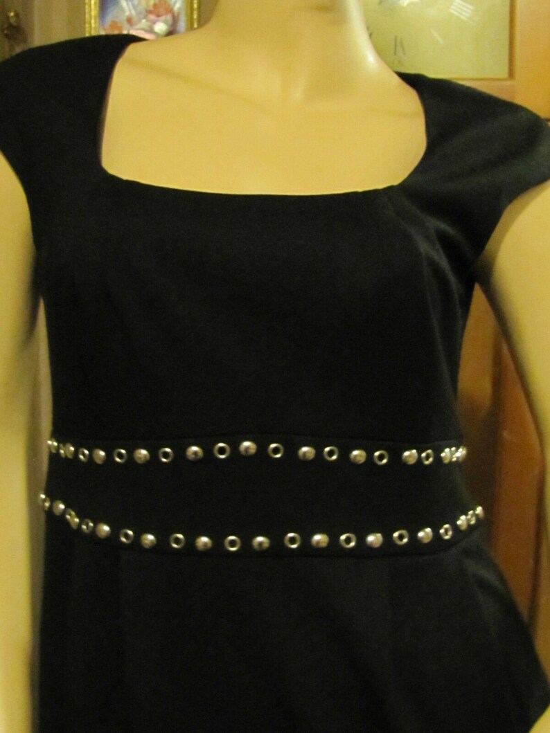 Maggy London Black Dress with Silver-toned Detail size 6