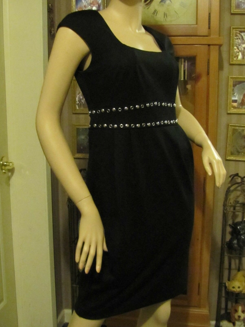 Maggy London Black Dress with Silver-toned Detail size 6