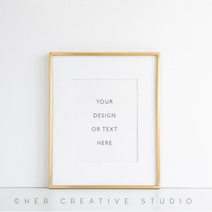 Styled Stock Photography | Gold Picture Frame MOCKUP for Print or Text Display | Product Photography | Stock Photography