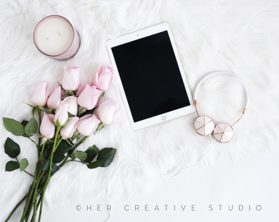 Styled Stock Photography Flatlay Mockup Pink Roses Rose Styled Stock Photography Flatlay Mockup Pink Roses Rose