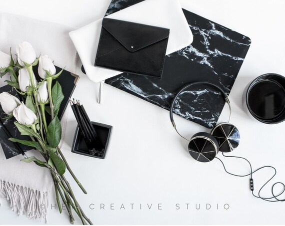 Styled Stock Photography Flatlay Mockup Roses Throw Clutch