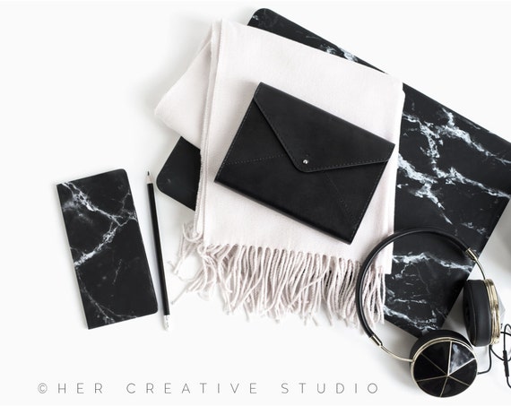Styled Stock Photography Flatlay Mockup With Black Marble Styled Stock Photography Flatlay Mockup With Black Marble