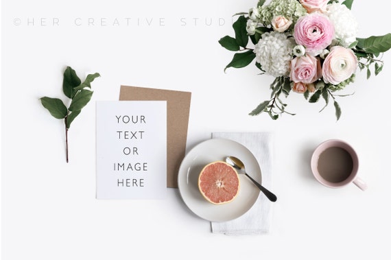 Styled Stock Photo Card Mockup Brunch Styled