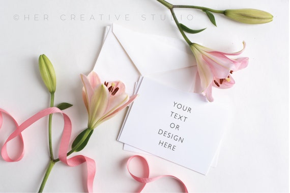Card Mockup Styled Photography Wedding Stationery Mockup