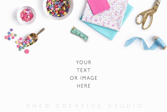 Styled Stock Photograph Inspired By Sewing Childrens Apparel And Or