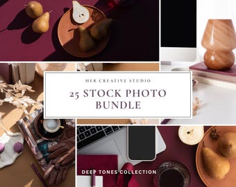 Deep Tones Stock Photo Bundle: Hemsida och iPad-modeller (digital nedladdning)