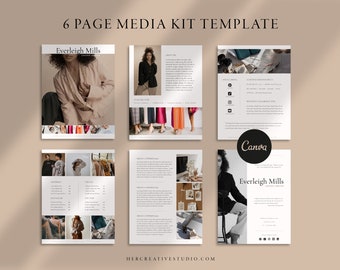 Media Kit Template | Canva Templates | Media Kit Canva Template | Neutral Colours | Instant Download