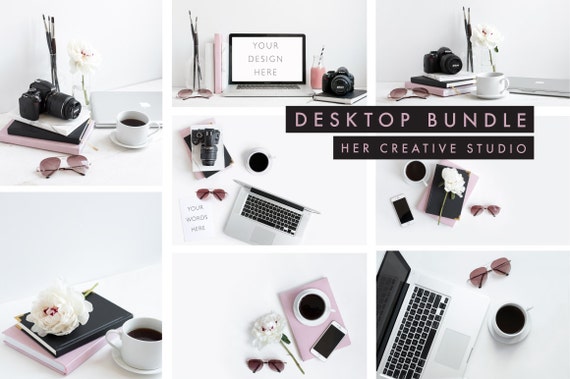 Styled Stock Photography Bundle Black And Pink Desk Styled Stock Photography Bundle Black