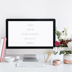 Styled Stock Photography | Computer Mockup Rose Gold | Styled Photography | Digital Image
