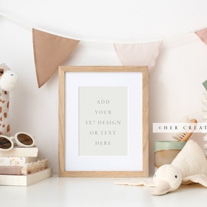 Nursery frame Mockup | 8 x 10 Print Mock Up | 5 x 7 Picture Frame Mockup | Art Print Mockup | Kids Room Mockup | Digital Image