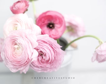 Styled Stock Photography | Pink Ranunculus  | Styled Imagery | Digital Image