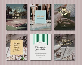 Mallar för sociala medier, Canva-mall, animerad gif, vintage country club-vibe, digital nedladdning