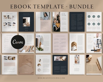 Ebook Template Bundle | Canva Templates | Course Material Template | Neutral Colours | Course Creator Template | Ebook Cover