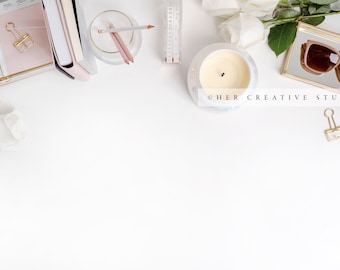 Styled Stock Photograph | Iridescent Candle | Top of Image | Digital Photo