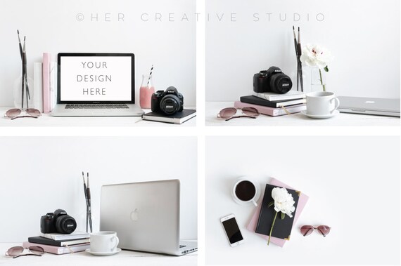 Styled Stock Photography Bundle Black And Pink Desk Styled Stock Photography Bundle Black