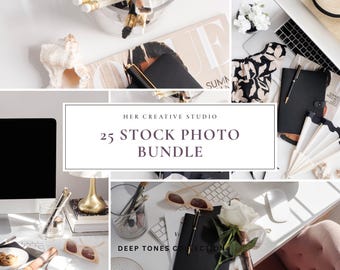 Neutralt stockfotopaket: Feminina mockups, webbdesign (digital nedladdning)