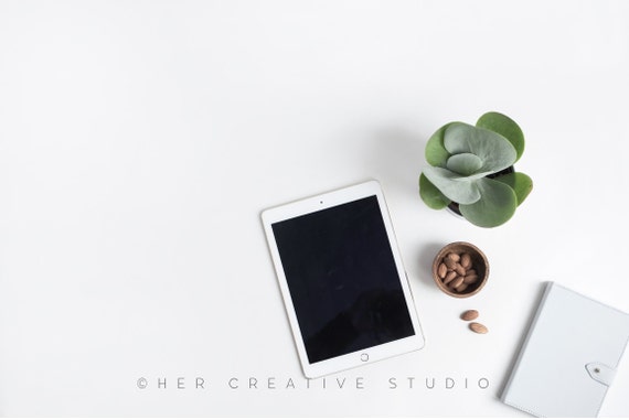 Download Styled Stock Photography Ipad Flatlay With A Succulent And Etsy