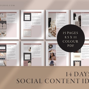 14 Days of Social Media Content Ideas | Social Media Content | Social Media | Instagram | Pinterest | Facebook | Instant Download