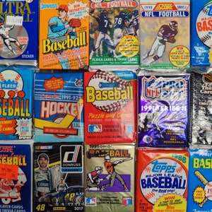 Sports Cards Baseball Cards Lot - 50 Cards + 3 Vintage Packs