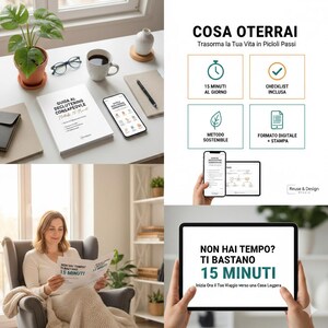 Guida al Decluttering Consapevole: Metodo 15 Minuti per una Casa Minimalista |E-book PDF Checklist Riordino Casa Sostenibile | Digital Guide