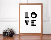 Love quote print, Black and white quote, Home decor quote, Thypography art, Inspirational art, Wall art, Wall print, Home office decoration