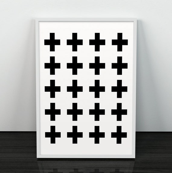 Swiss Cross Poster Art Minimalist Modern Image 0