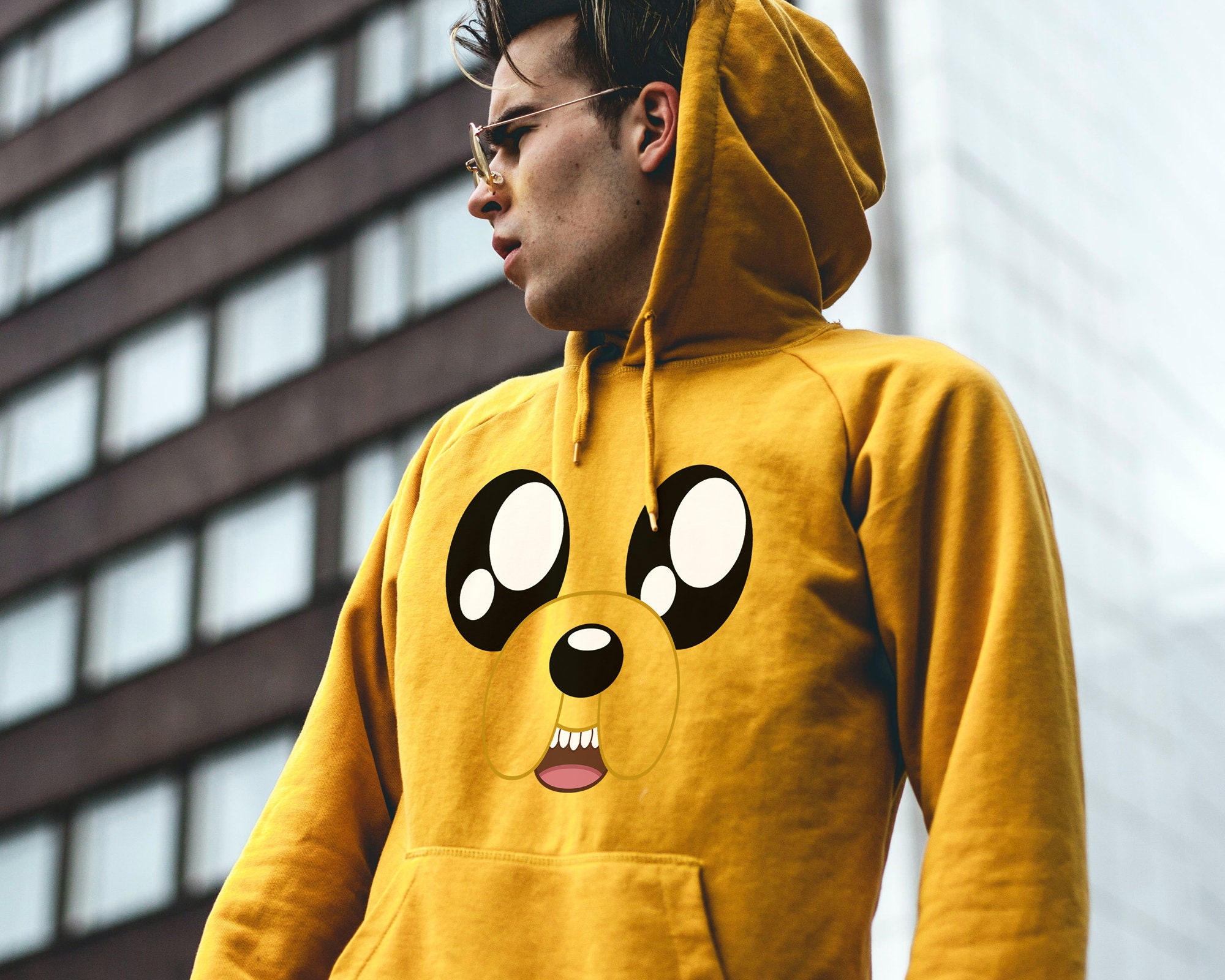 sneeuwman rechtop Paleis Adventure Time Jake the Dog Pullover Hoodie Thick Loose - Etsy