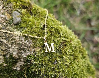 Gold Initial Necklace // Tiny Initial // Letter Charm // Alphabet Necklace // Initial Pendant // Gold Vermeil Initial Necklace