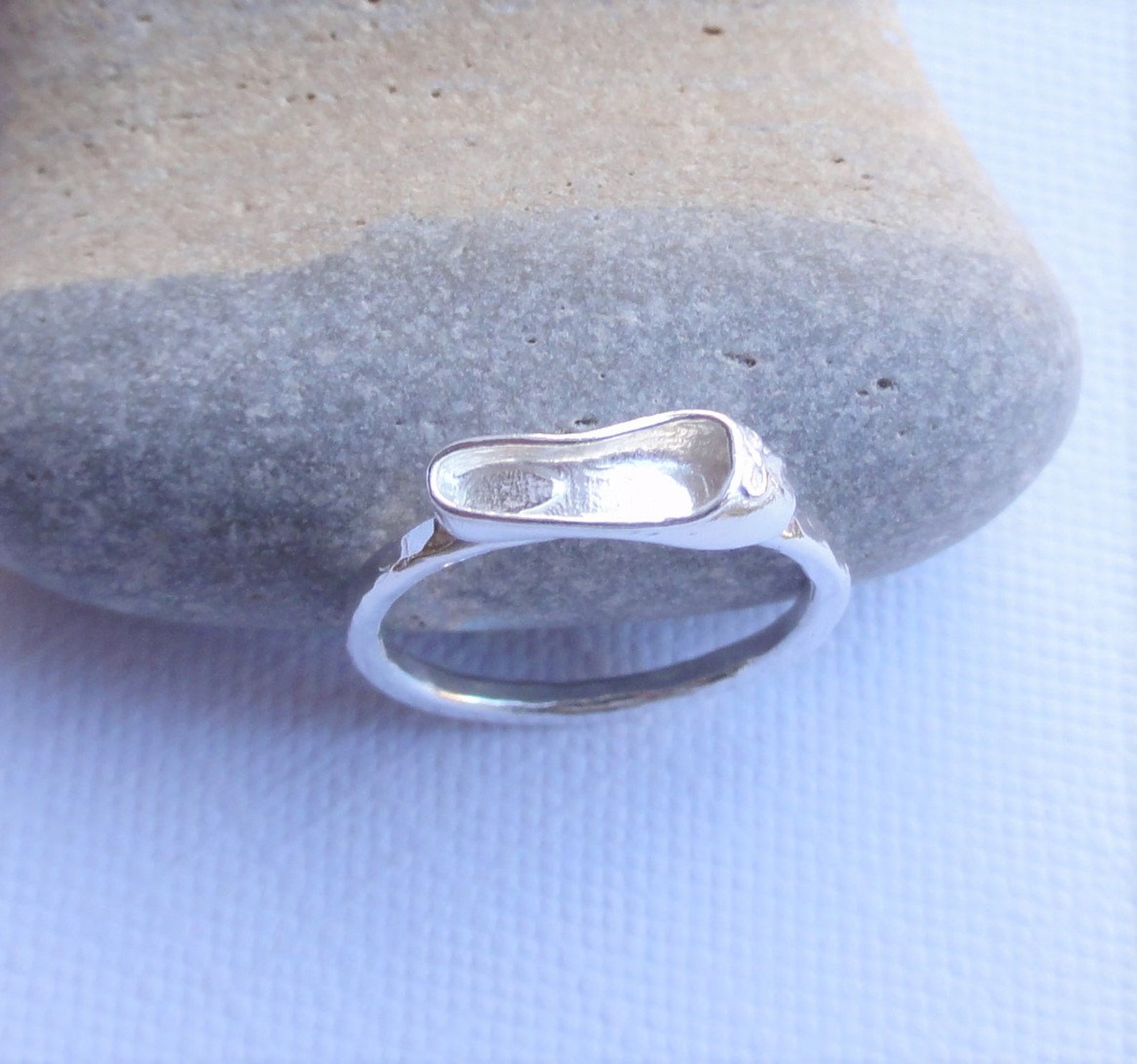 ballet shoe sterling silver ring ~ ballerina ~handmade hammered stacking ring ~ ballet slipper ~ dancer gift ~ ballet ring ~ dan