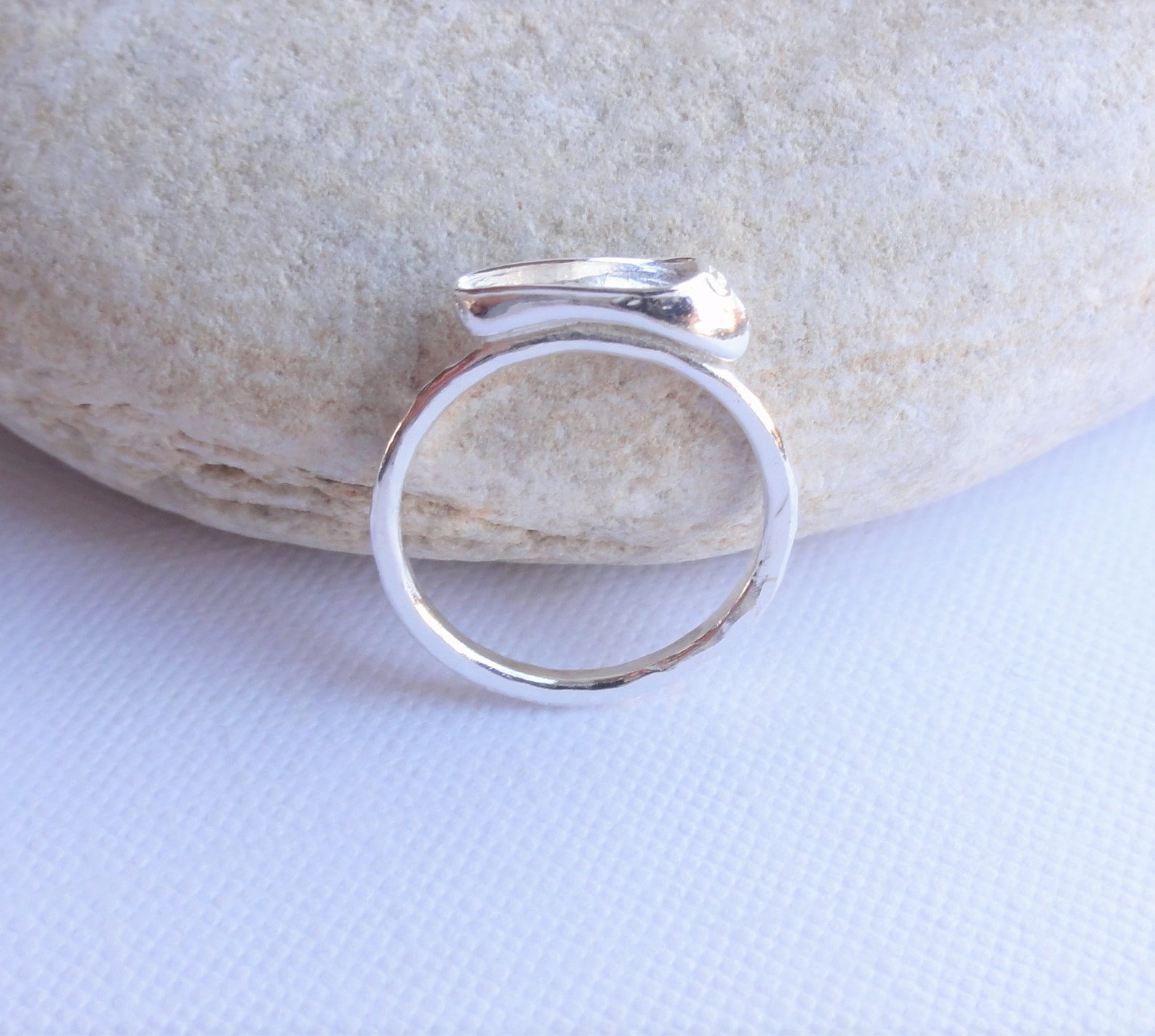 ballet shoe sterling silver ring ~ ballerina ~handmade hammered stacking ring ~ ballet slipper ~ dancer gift ~ ballet ring ~ dan