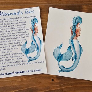 Larmes de sirènes // Cartes de correspondance de luxe sirène Legend // Histoire de sirène en verre de mer // Impression inspirante