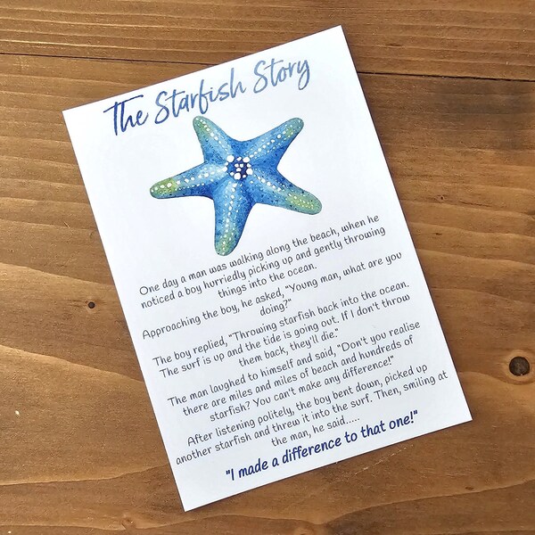 Making a Difference // Luxury Beach - Nautical Note Cards // The Starfish Story // Inspirational Print