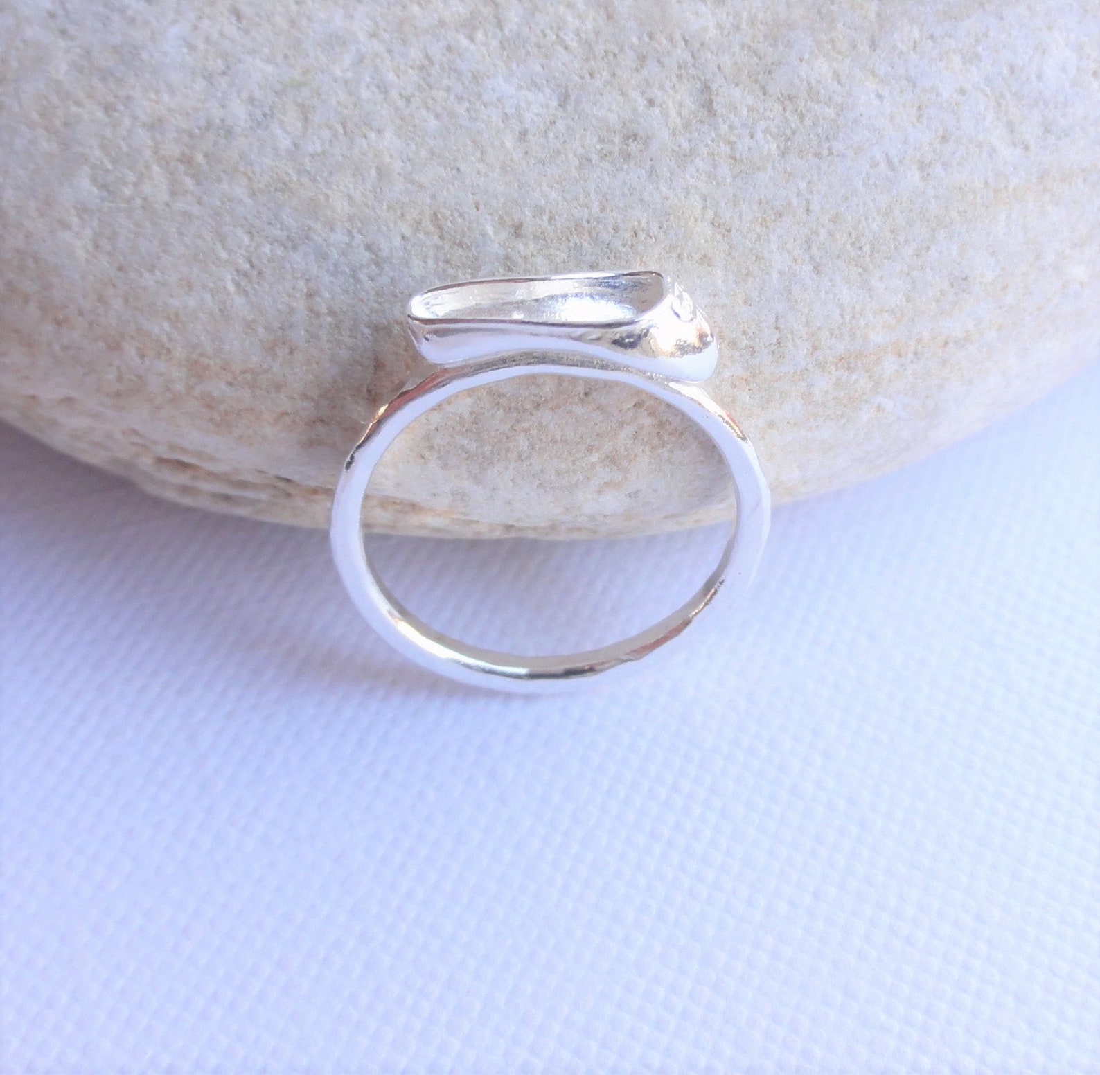 ballet shoe sterling silver ring ~ ballerina ~handmade hammered stacking ring ~ ballet slipper ~ dancer gift ~ ballet ring ~ dan