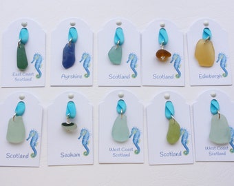 Scottish & Seaham Sea Glass Pendants / Charms // Genuine Surf Tumbled Sea Glass from Scotland // Celtic Shore