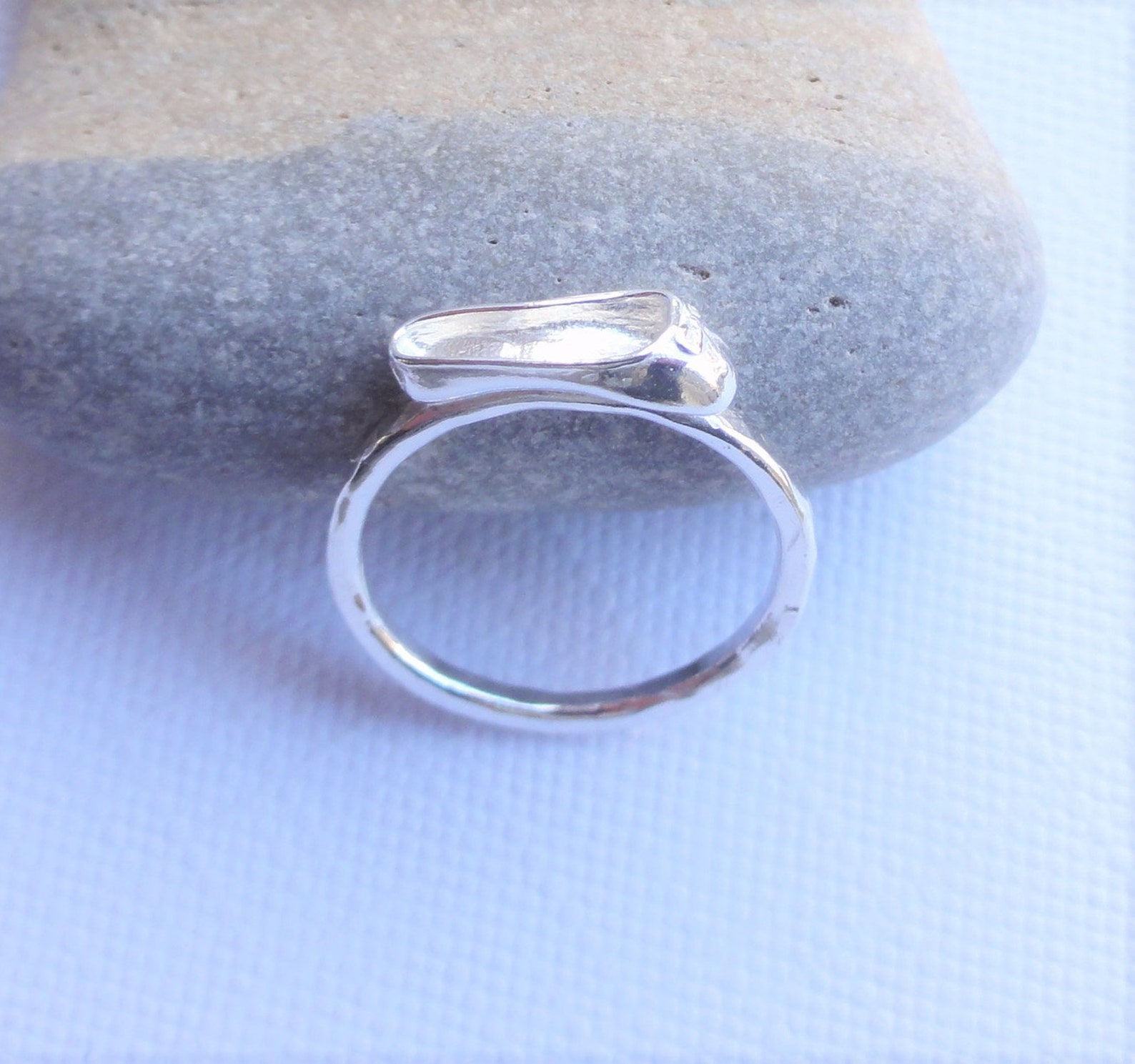 ballet shoe sterling silver ring ~ ballerina ~handmade hammered stacking ring ~ ballet slipper ~ dancer gift ~ ballet ring ~ dan