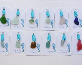 Scottish & Seaham Sea Glass Pendants / Charms // Genuine Surf Tumbled Sea Glass from Scotland // Celtic Shore