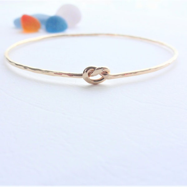 Delicate Gold Filled Bangle with Knot // Gold Tie the Knot,  Wedding, Friendship, Eternity Knotted Bangle // Celtic Shore